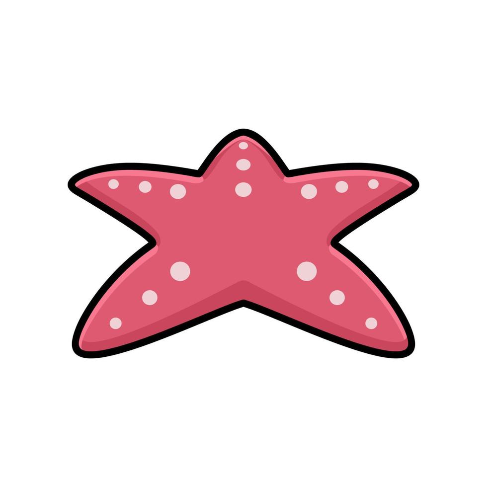 design de desenho animado de estrela do mar rosa fofo vetor