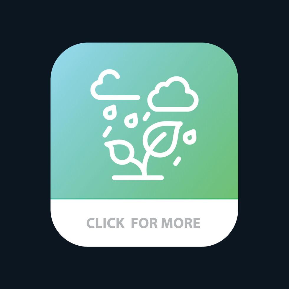 árvore verde folha de nuvem botão de aplicativo móvel versão de linha android e ios vetor