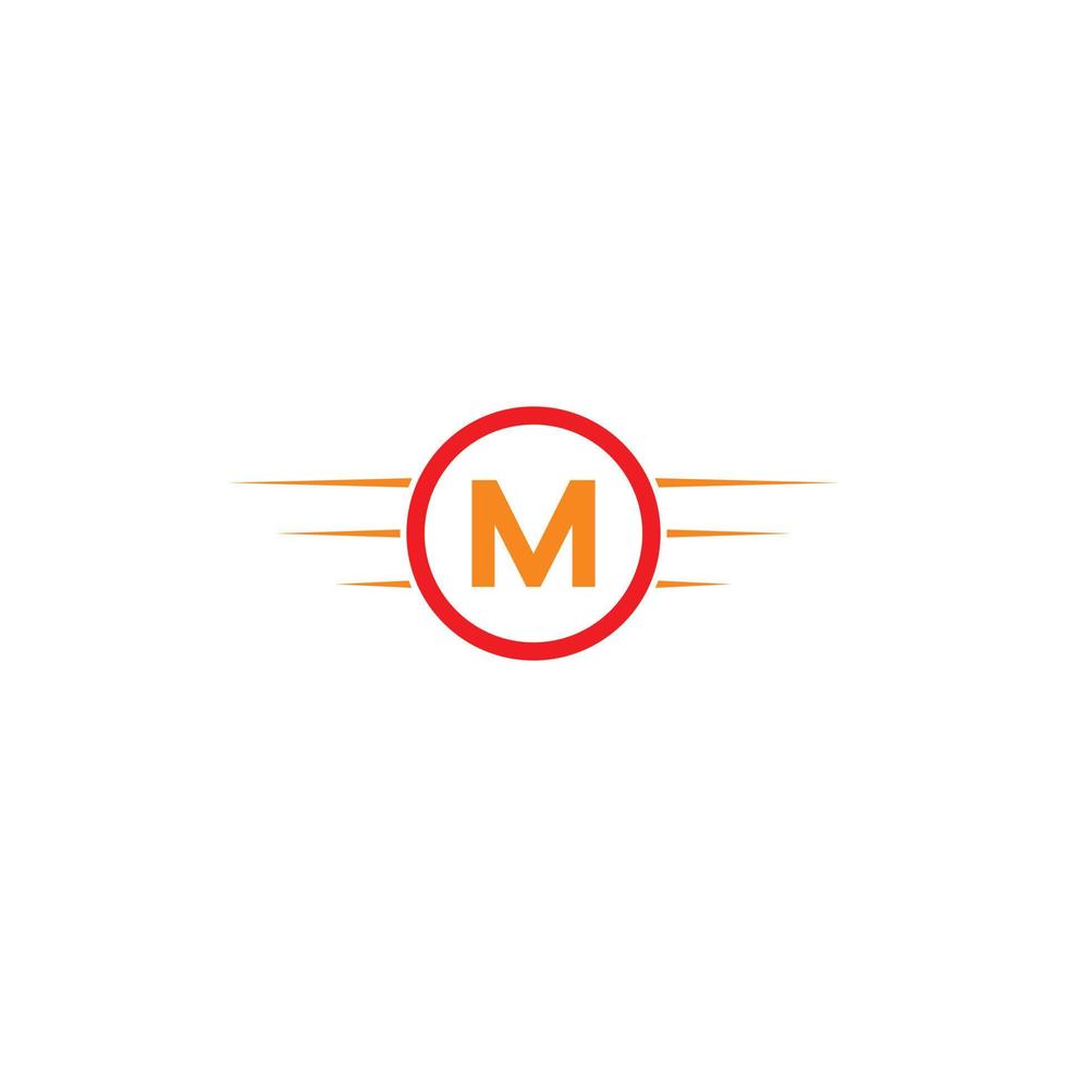 letra m velocidade simples logotipo moderno vetor