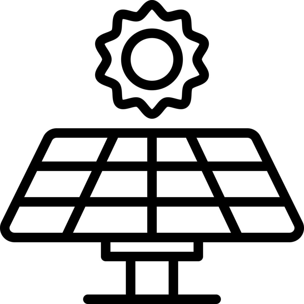 ícone de linha para painel solar vetor