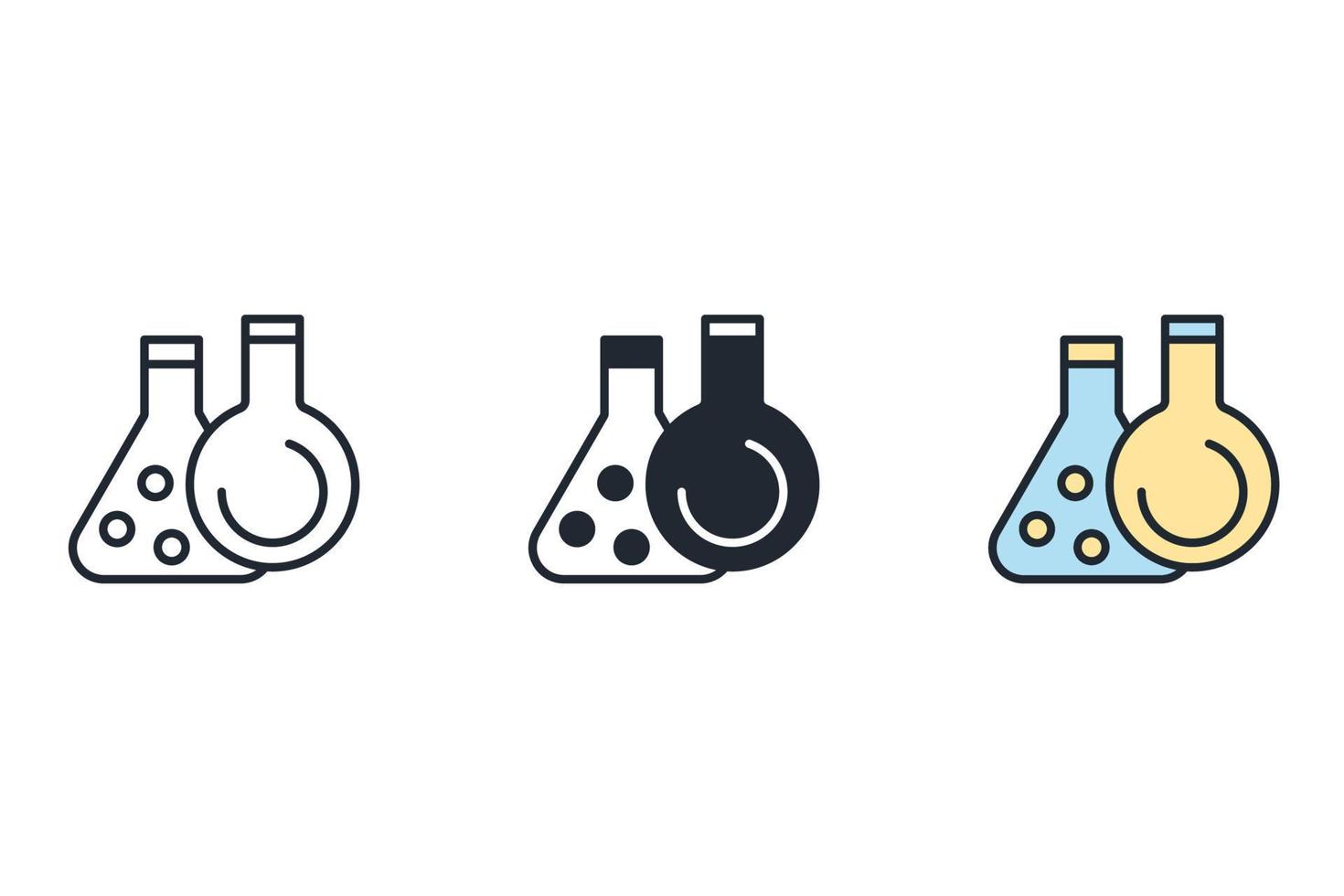 ícones de química símbolo elementos vetoriais para web infográfico vetor