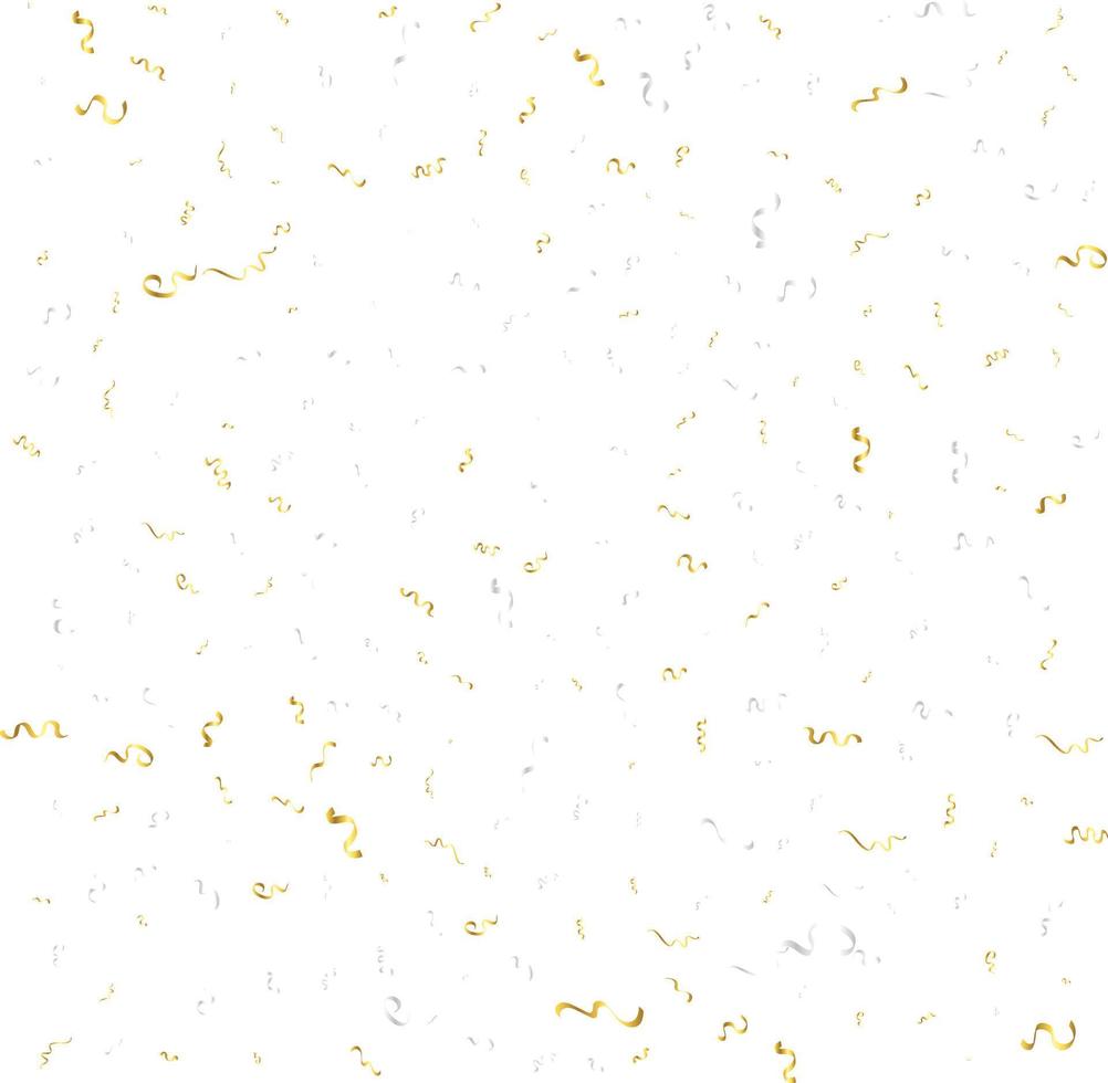 confete dourado isolado. fundo festivo. ilustração vetorial vetor