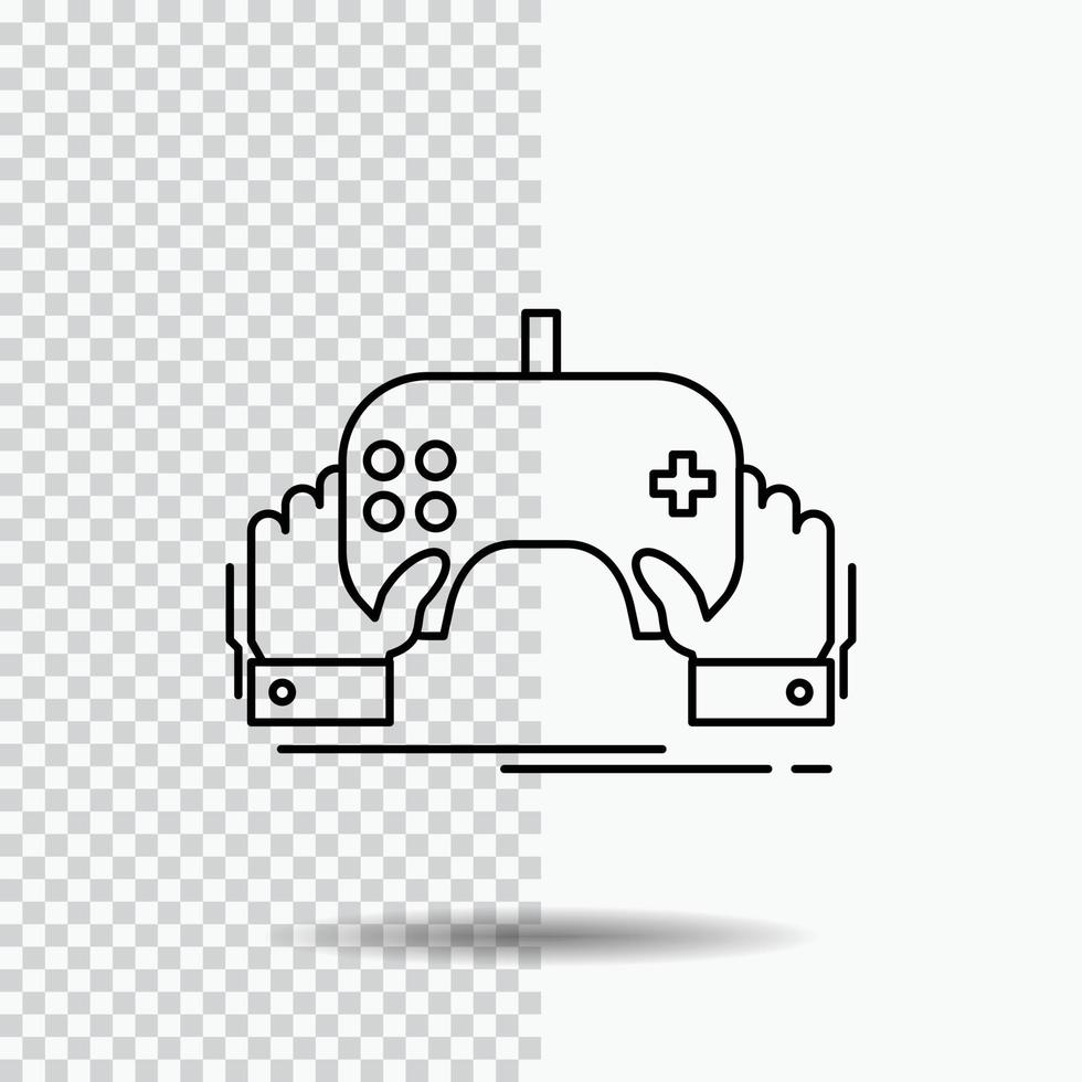 jogos. jogos. Móvel. entretenimento. ícone de linha app em fundo transparente. ilustração em vetor ícone preto