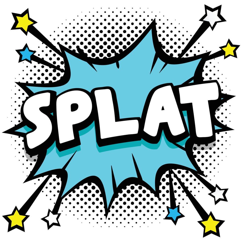 splat pop art quadrinhos bolhas de fala livro efeitos sonoros vetor