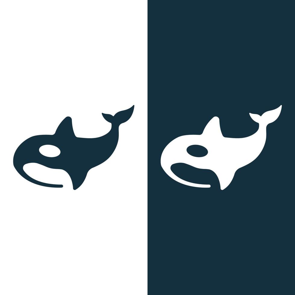 design criativo de logotipo de modelo animal baleia orca preta simples. animal subaquático assassino. logotipo para negócios, identidade e branding. vetor