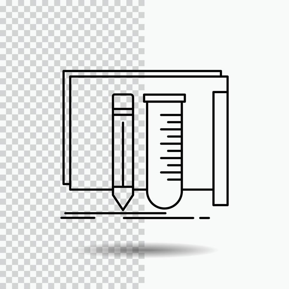 construir. equipamento. fabuloso. laboratório. ícone de linha de ferramentas em fundo transparente. ilustração em vetor ícone preto