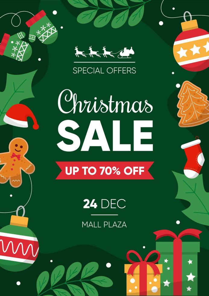 design de cartaz de venda de ofertas especiais de natal vetor