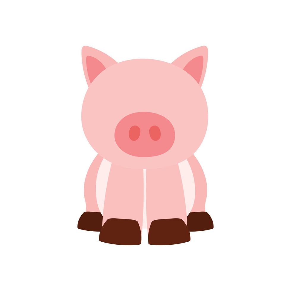 animal de fazenda porquinho bonitinho em ilustração vetorial de desenho animado vetor