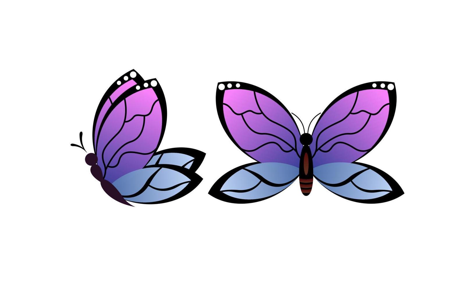 ilustração de arte vetorial de logotipo de borboleta de cor bonita vetor