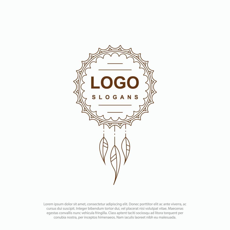 vetor de logotipo de design de modelo de design de ícone de logotipo de tribo de pena nativa vetor de design de logotipo