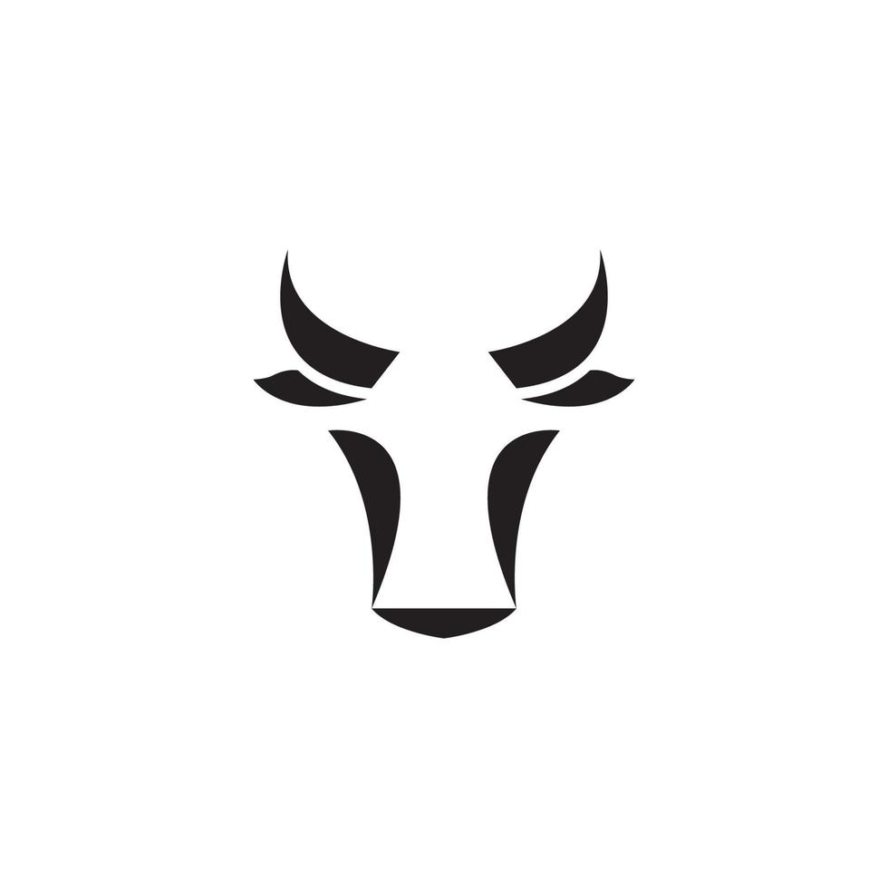 ilustração de ícone de cabeça de vaca e touro vetor