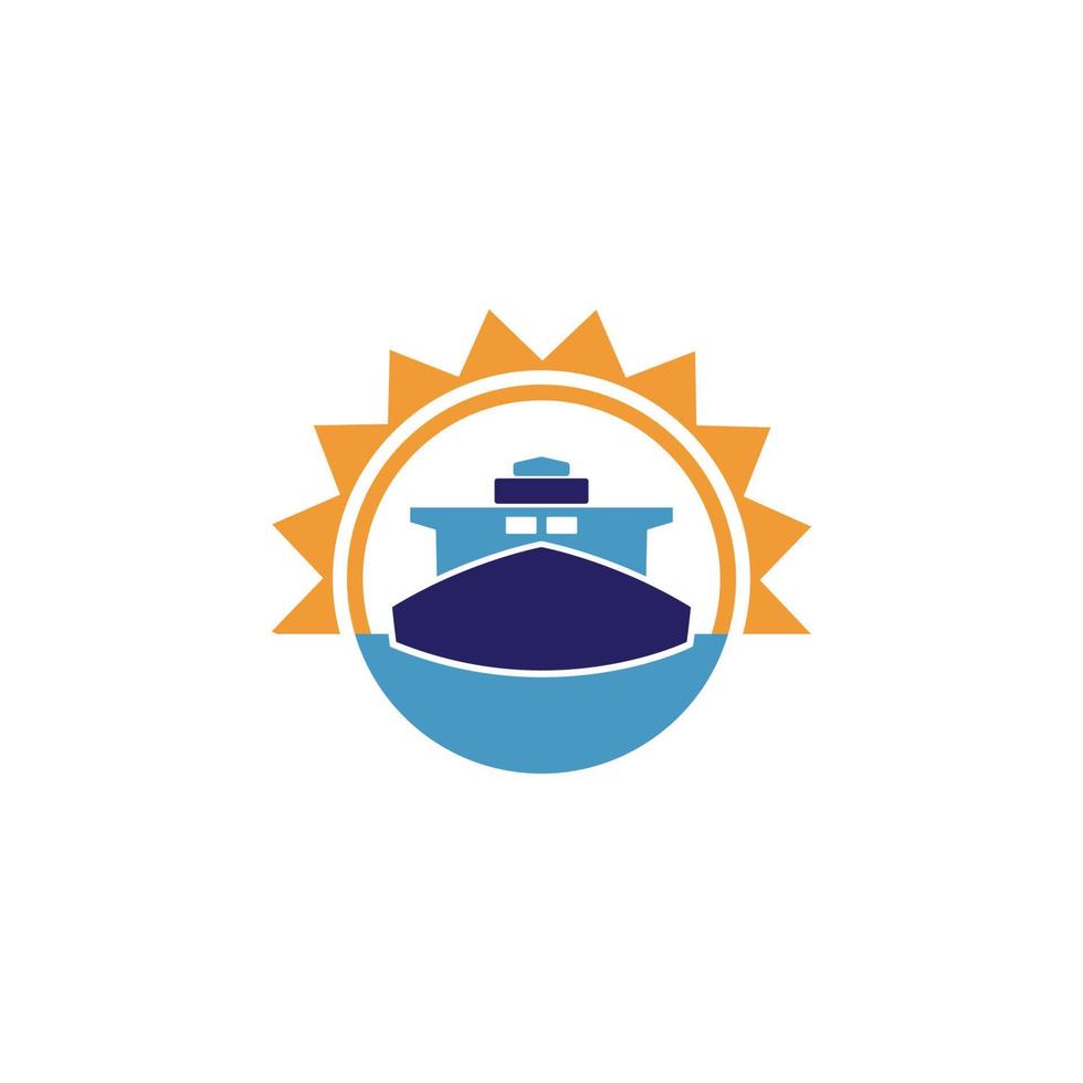 ícone de vetor de modelo de logotipo de navio de cruzeiro