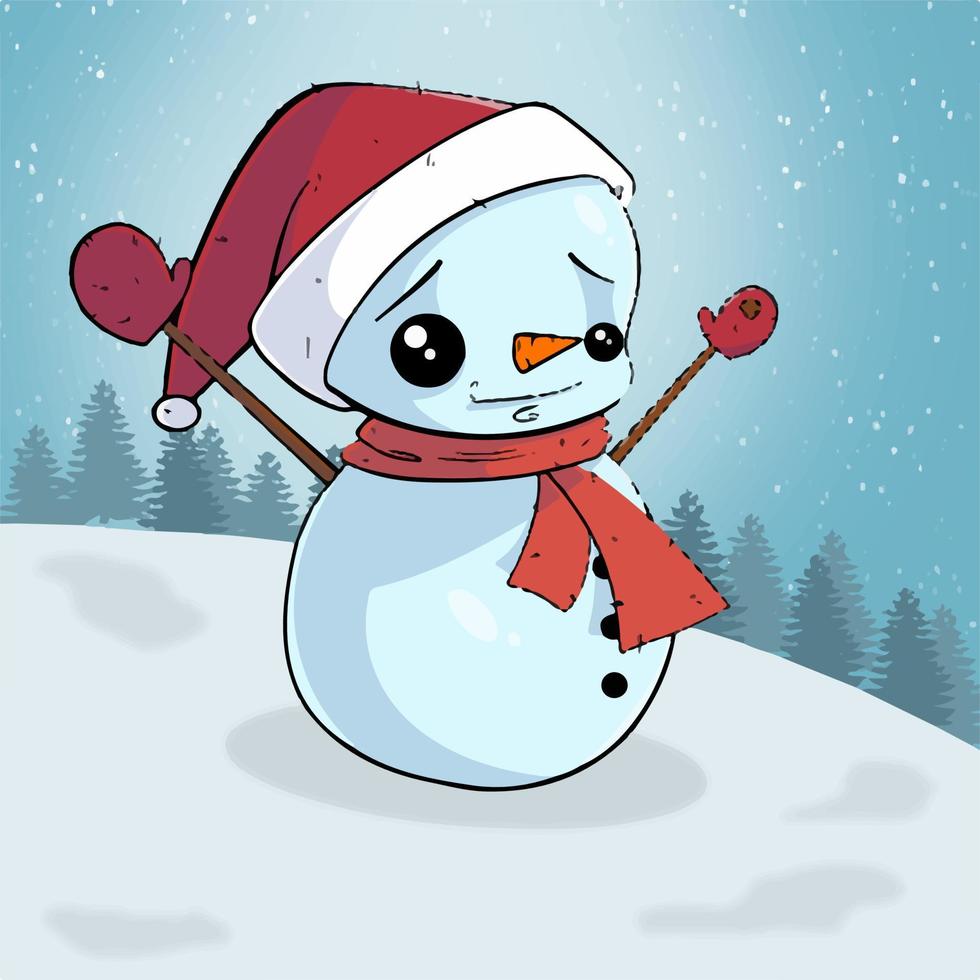 o boneco de neve branco vetor