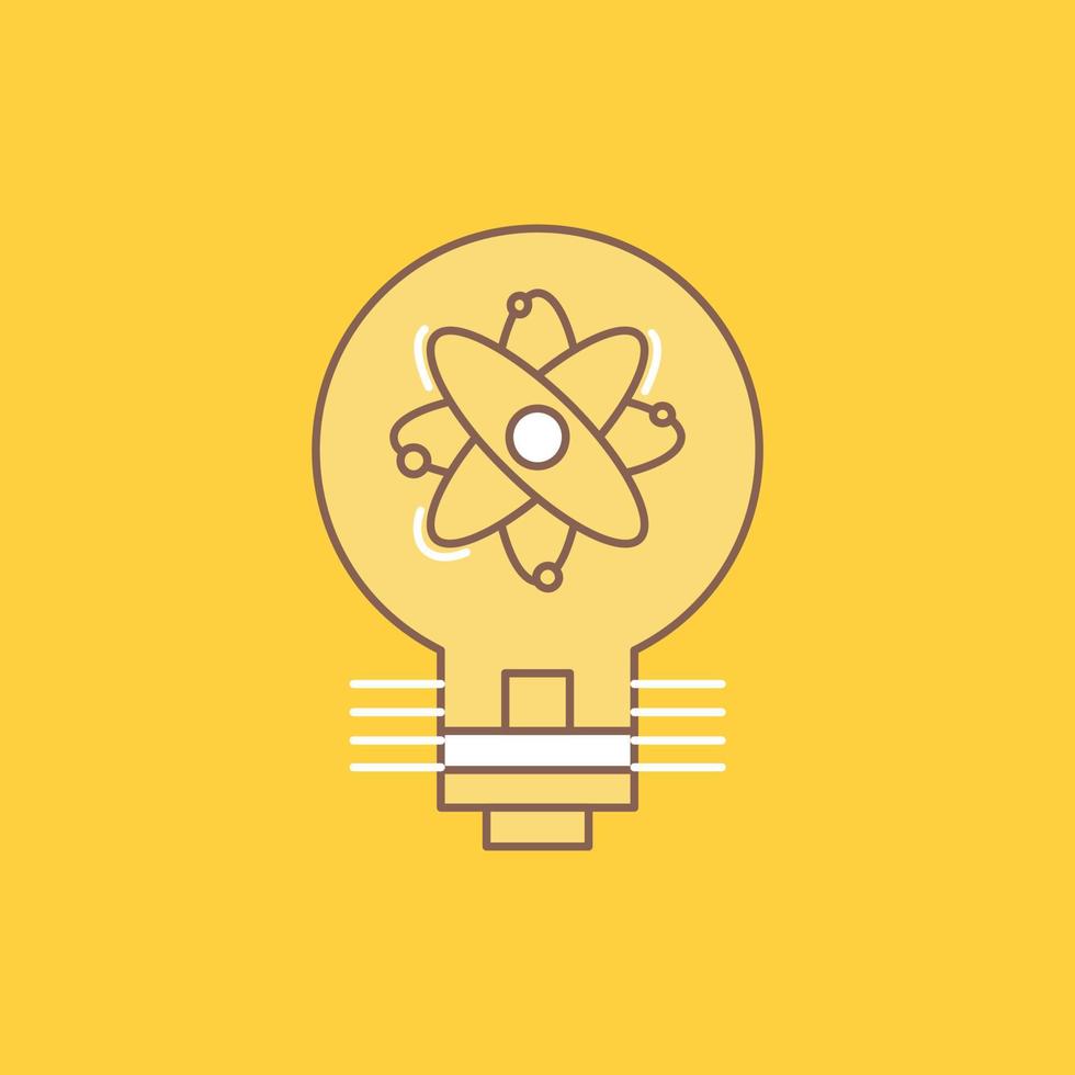 idéia. inovação. leve. solução. ícone cheio de linha plana de inicialização. botão de logotipo bonito sobre fundo amarelo para ui e ux. site ou aplicativo móvel vetor