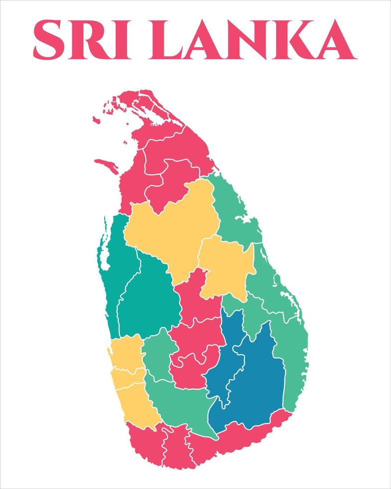 arte vetorial do mapa do sri lanka vetor