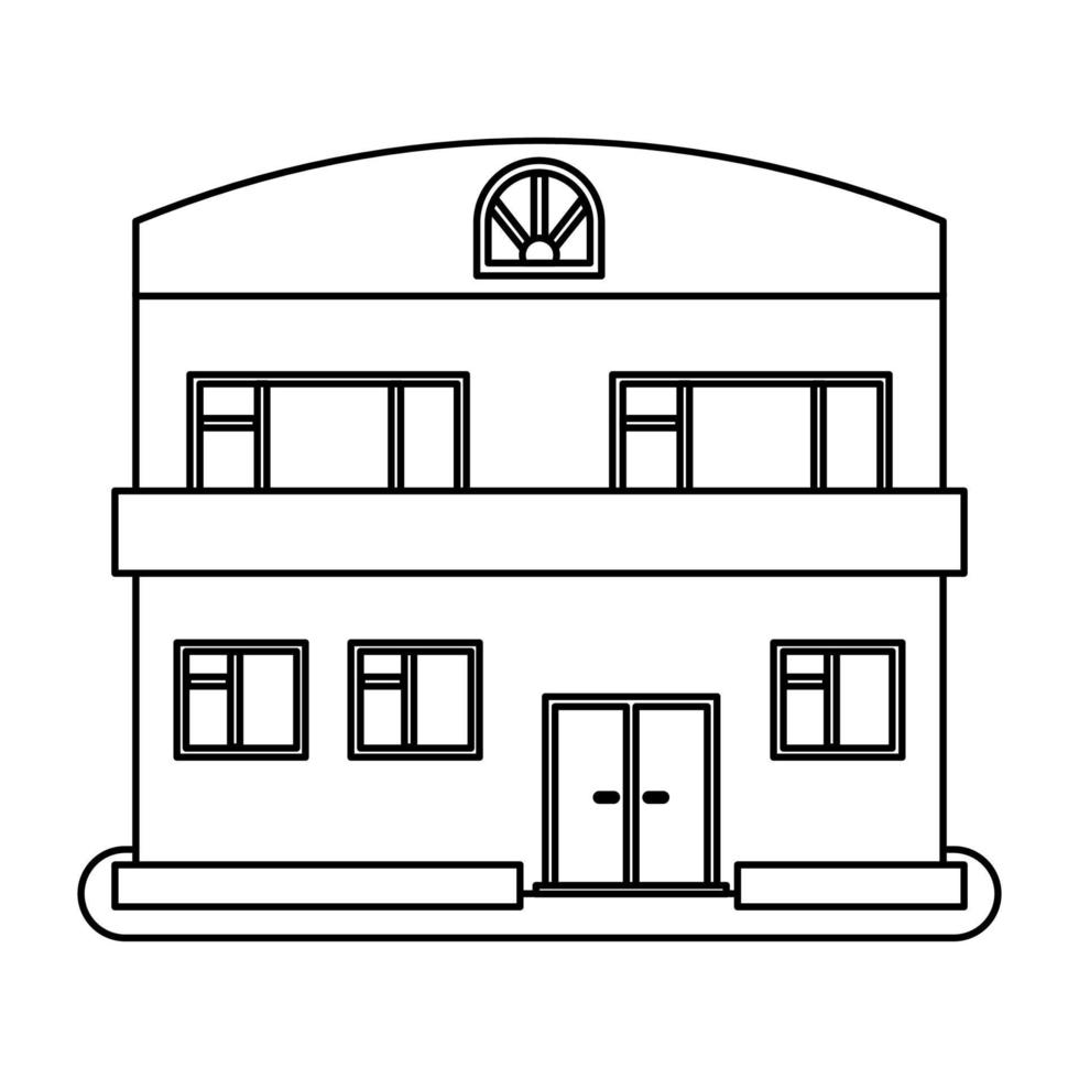 casa em estilo de linha fina em fundo branco. ilustração vetorial. vetor