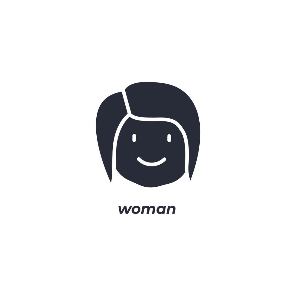 símbolo de mulher de sinal de vetor é isolado em um fundo branco. cor do ícone editável.