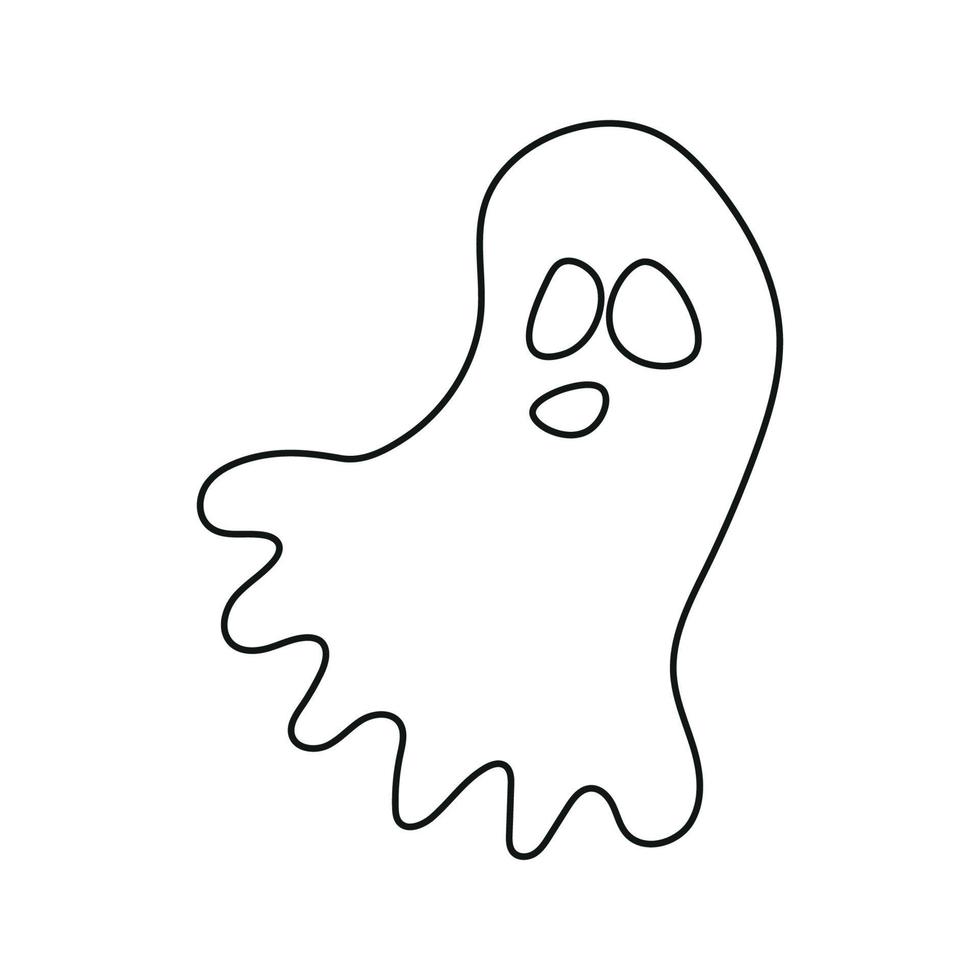 silhueta de rosto fantasma de halloween em estilo abstrato vetor