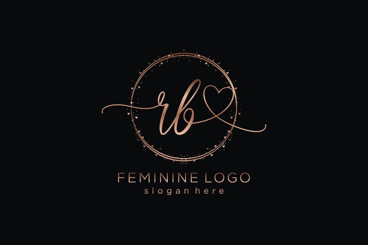 logotipo inicial de caligrafia rb com logotipo de vetor de modelo de círculo de casamento inicial, moda, floral e botânico com modelo criativo.