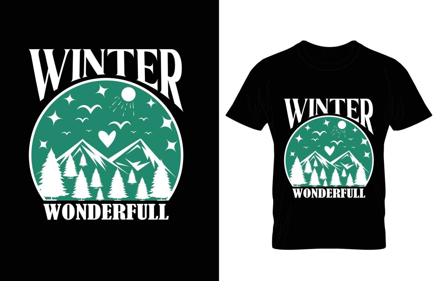 design de t-shirt de tipografia de inverno. vetor