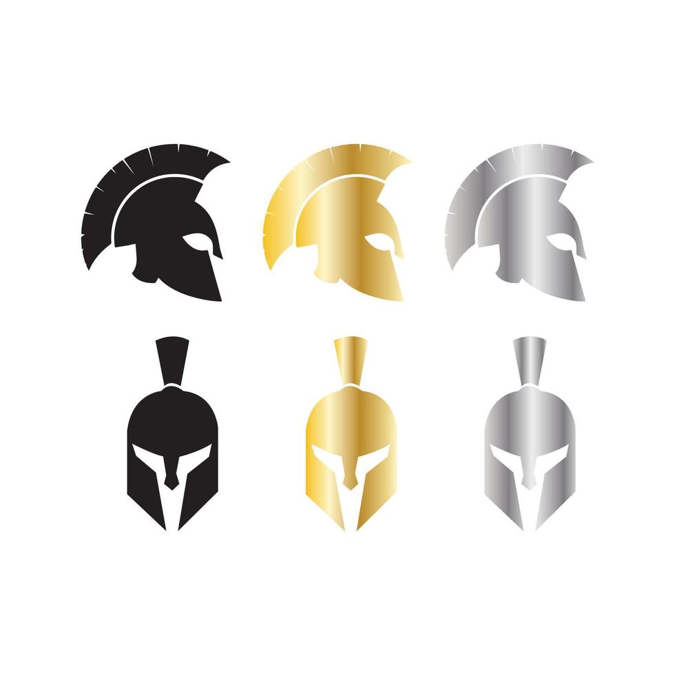 ícones de capacete espartano isolados no fundo branco vetor