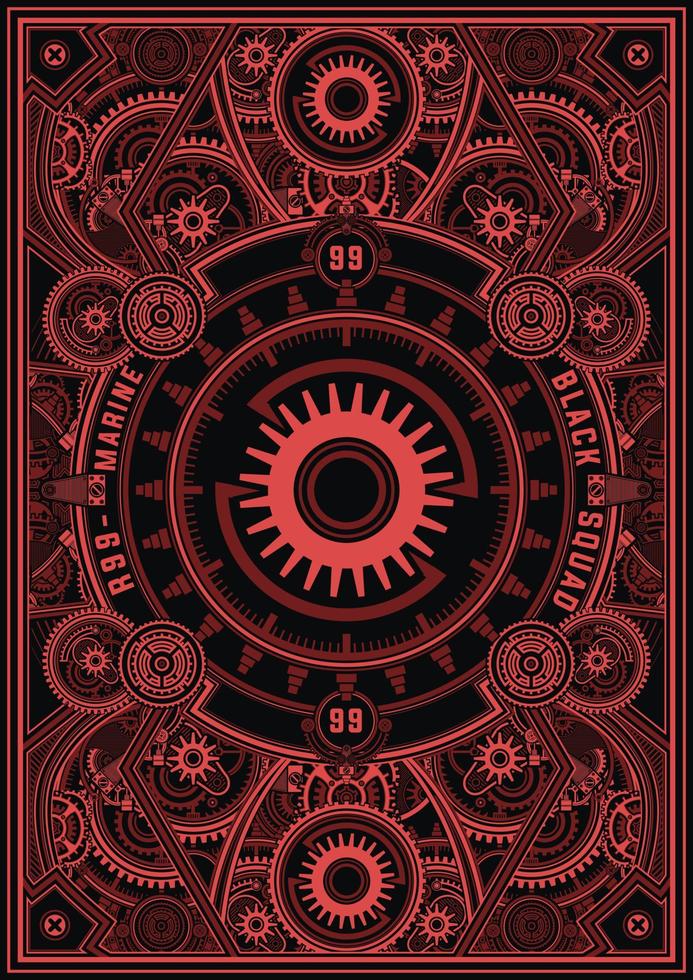 design de cartaz de vetor retrô steampunk