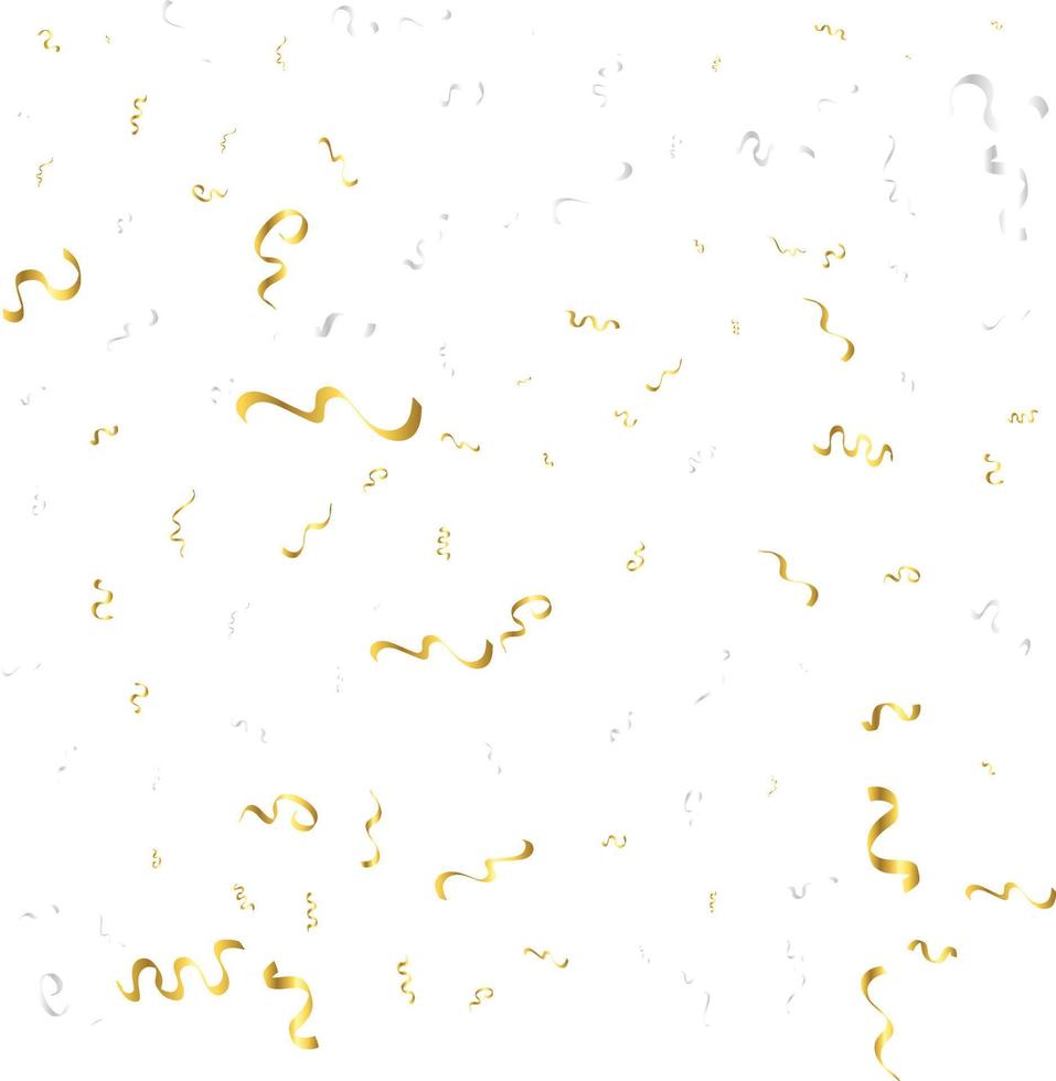 confete de ouro isolado no fundo branco. comemore a ilustração vetorial vetor