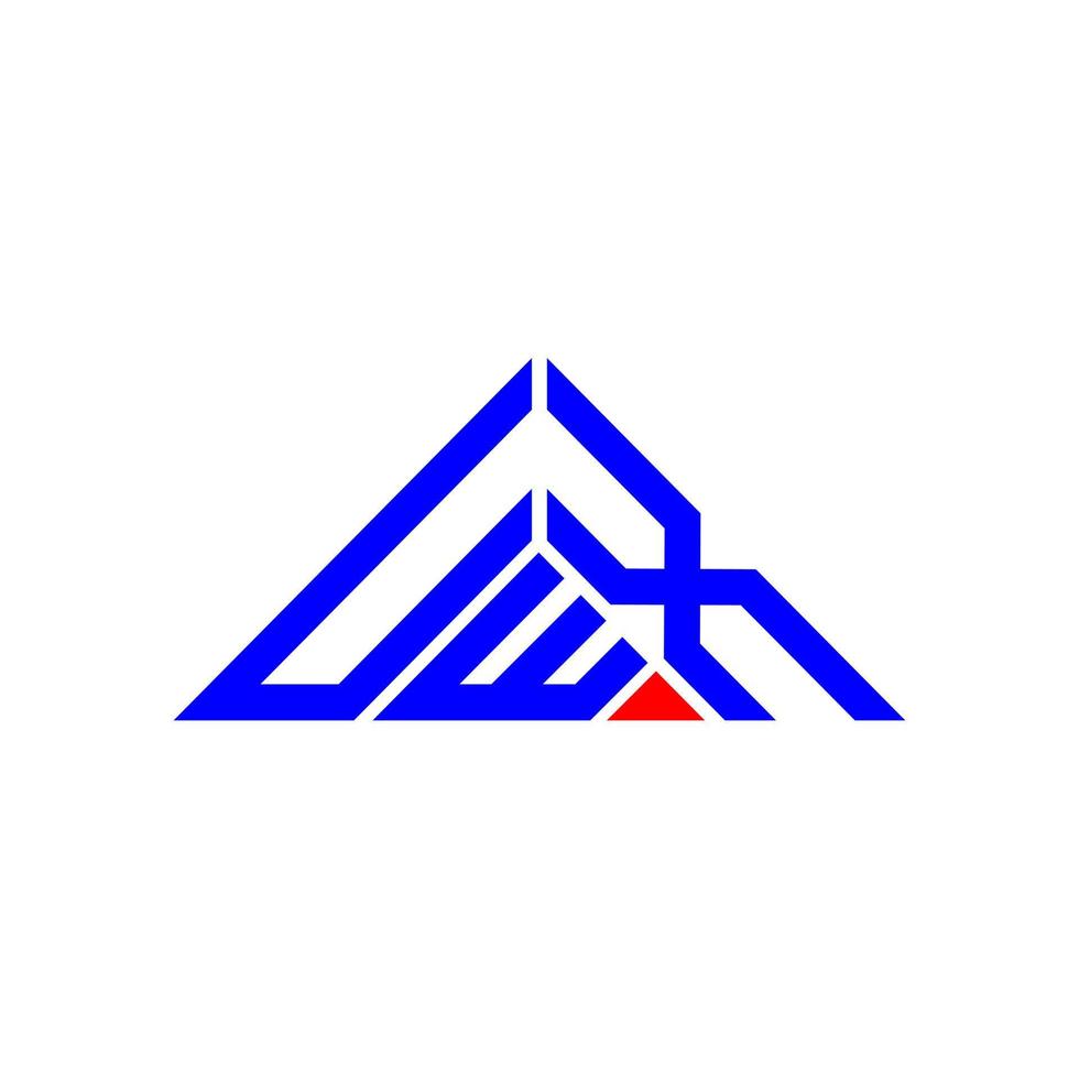 design criativo do logotipo da letra uwx com gráfico vetorial, logotipo simples e moderno uwx em forma de triângulo. vetor