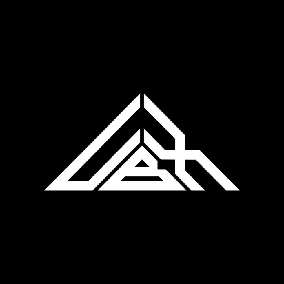 design criativo do logotipo da letra ubx com gráfico vetorial, logotipo simples e moderno ubx em forma de triângulo. vetor
