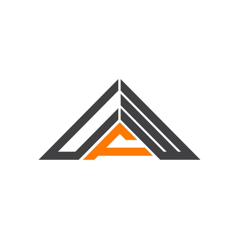 design criativo do logotipo da letra ufw com gráfico vetorial, logotipo ufw simples e moderno em forma de triângulo. vetor