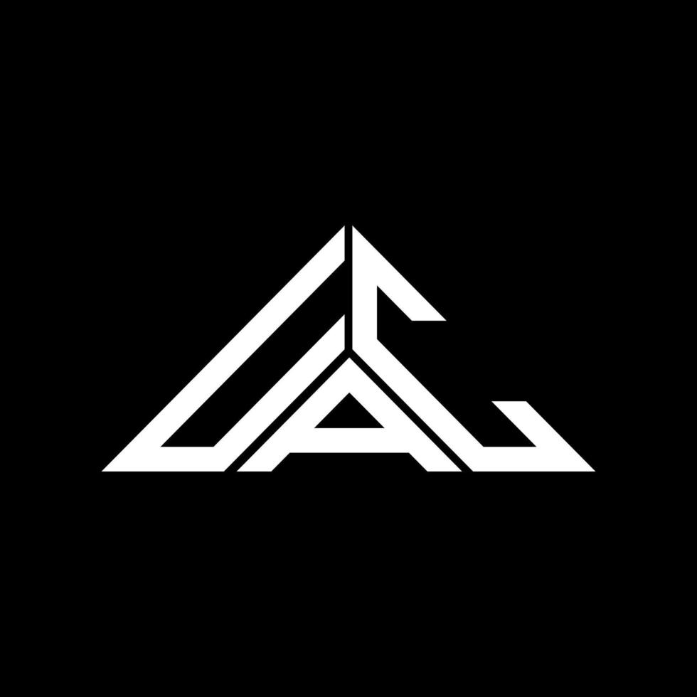 design criativo do logotipo da carta uac com gráfico vetorial, logotipo simples e moderno uac em forma de triângulo. vetor