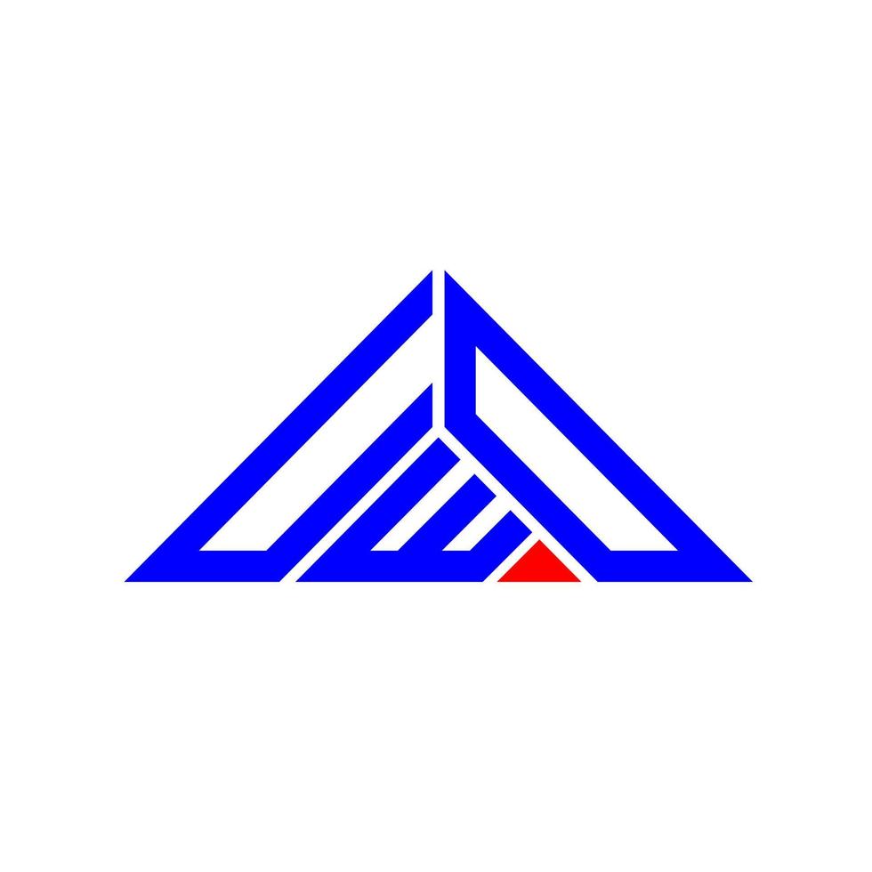 design criativo do logotipo da letra uwd com gráfico vetorial, logotipo uwd simples e moderno em forma de triângulo. vetor