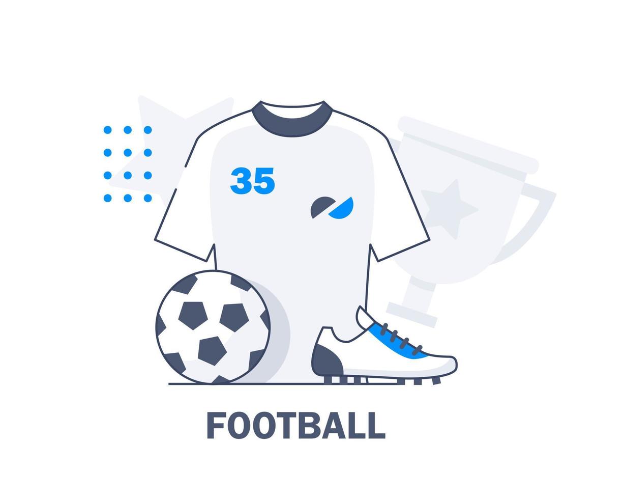 uniforme de futebol e sapatos, ilustração vetorial de ícone de design plano vetor