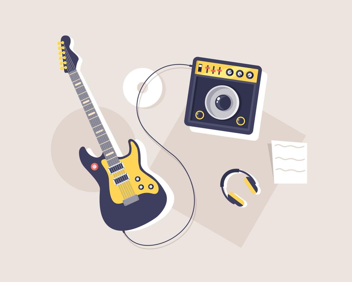 música tocando e ouvindo, ilustração vetorial de ícone de design plano vetor