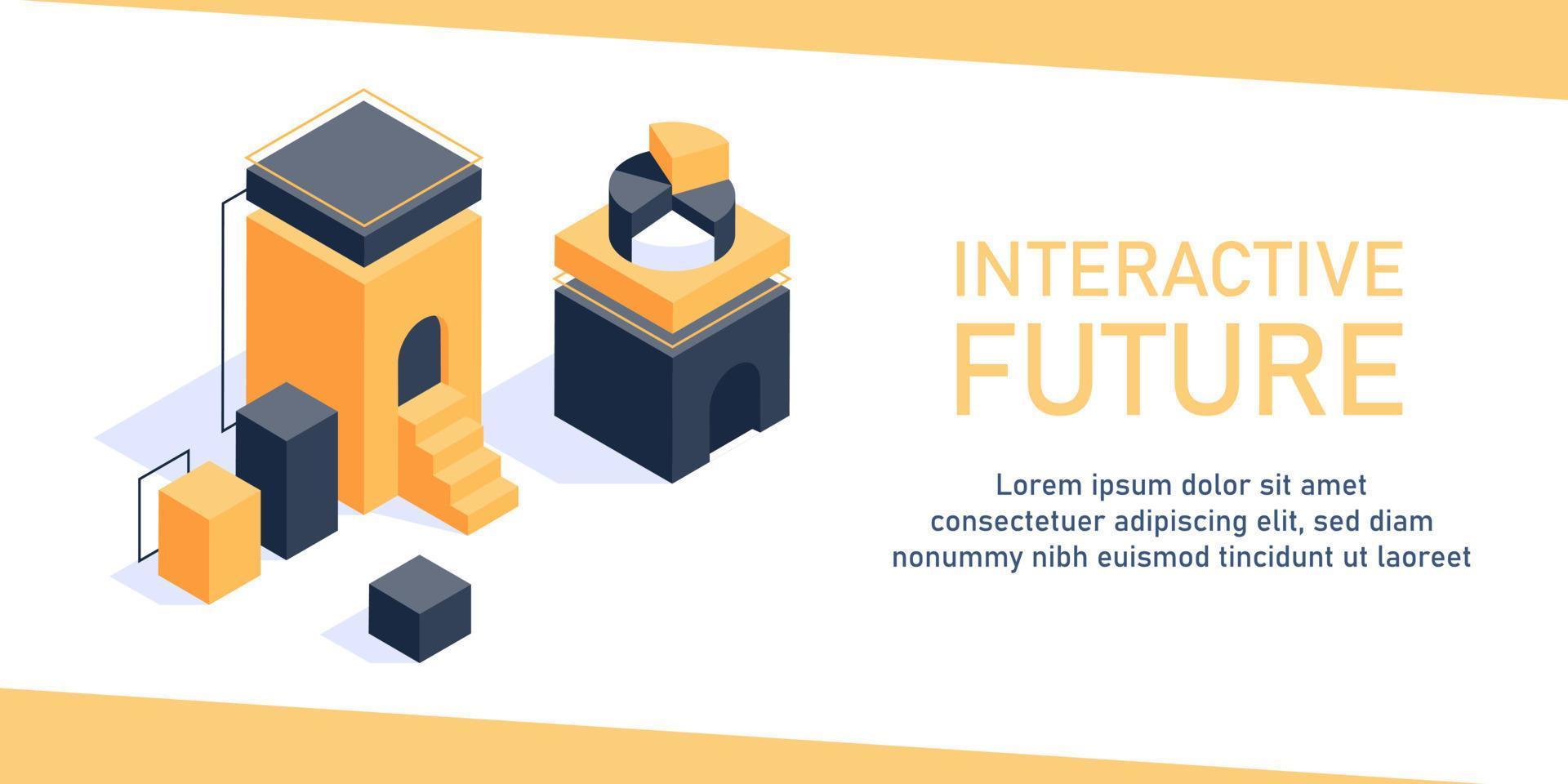 inovação futura interativa, comunicação, projeto de economia, cidade social do futuro, varejo e estilo de vida na loja vetor