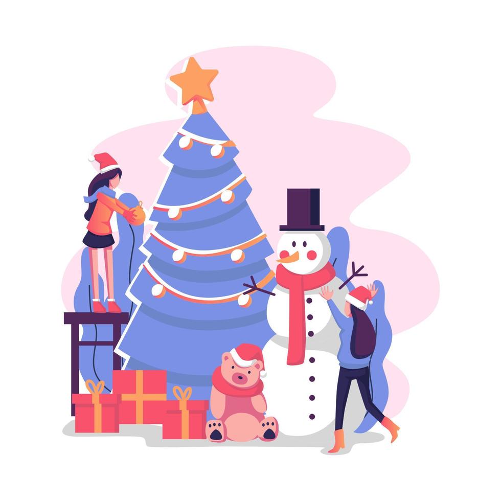 design de estilo simples de ilustração de natal vetor