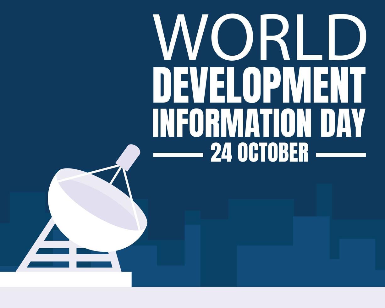 ilustração vetorial gráfico de antena de satélite no centro da cidade, perfeito para o dia internacional, dia mundial da informação do desenvolvimento, comemorar, cartão de felicitações, etc. vetor