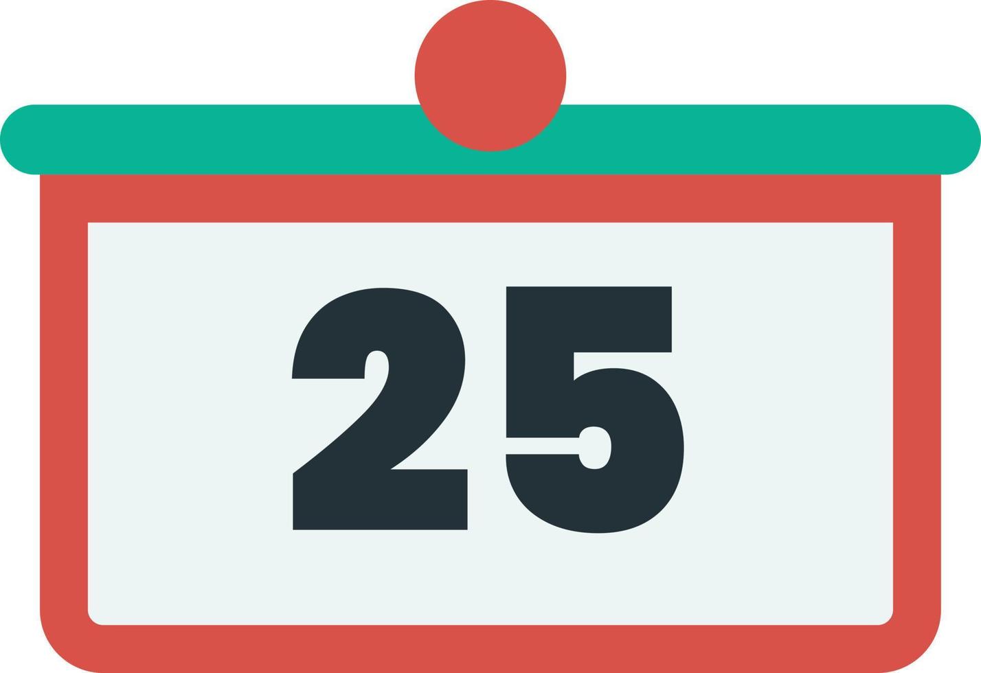 ilustração de calendário de 25 dias em estilo minimalista vetor