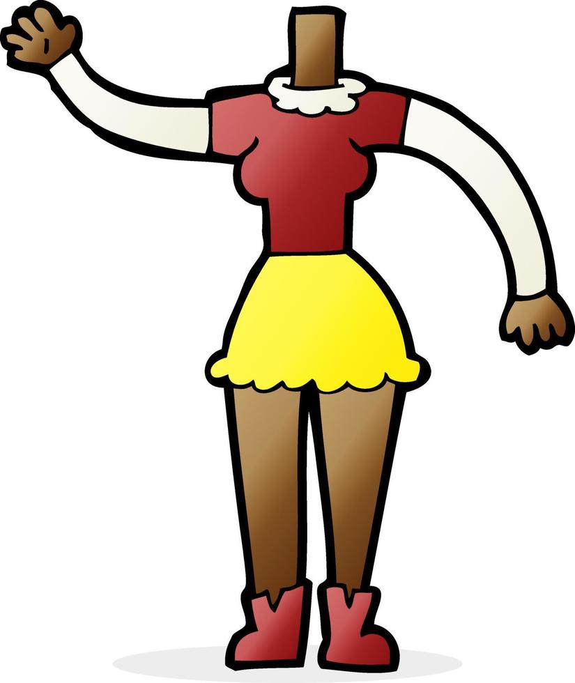 corpo feminino de desenho animado de personagem doodle vetor