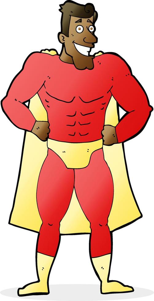 doodle personagem de desenho animado super-herói vetor