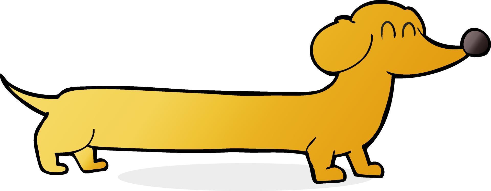 dachshund de desenho animado de personagem doodle vetor