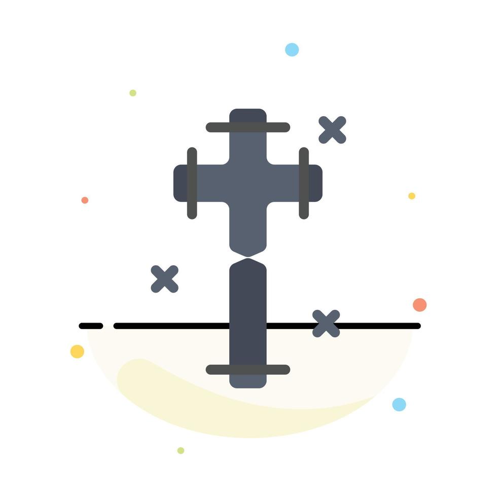 modelo de ícone de cor plana abstrata de cruz cristã de celebração vetor