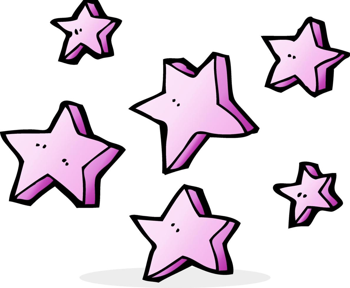 estrelas de desenhos animados doodle vetor