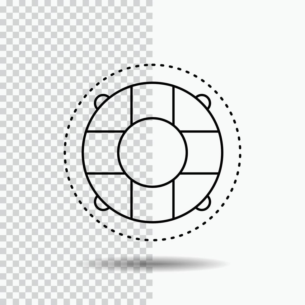 ajuda. vida. bóia salva-vidas. salva-vidas. ícone de linha preservador em fundo transparente. ilustração em vetor ícone preto