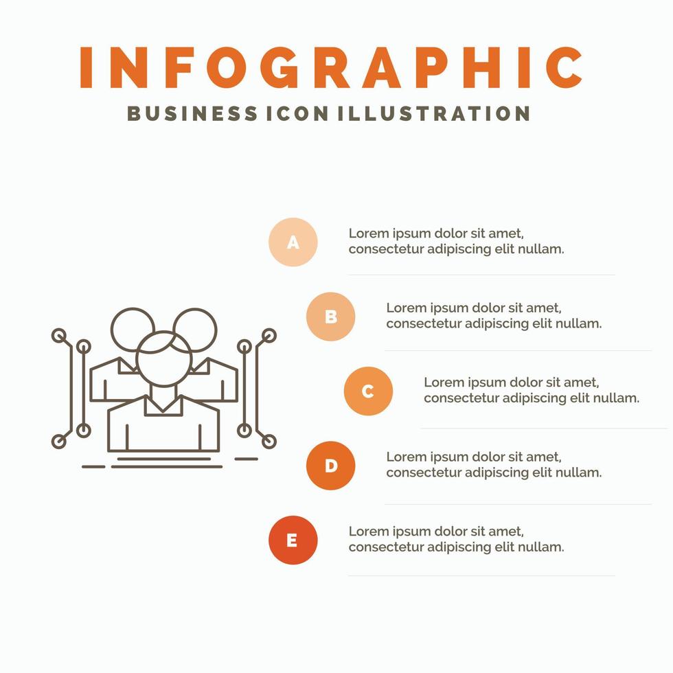 antropometria. corpo. dados. humano. modelo de infográficos públicos para site e apresentação. ícone de linha cinza com ilustração vetorial de estilo infográfico laranja vetor