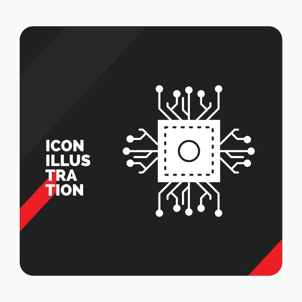 fundo de apresentação criativa vermelho e preto para chip. CPU. microchip. processador. ícone de glifo de tecnologia vetor