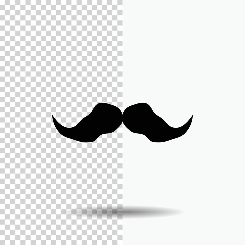 bigode. hipster. moveleiro. macho. ícone de glifo de homens em fundo transparente. ícone preto vetor