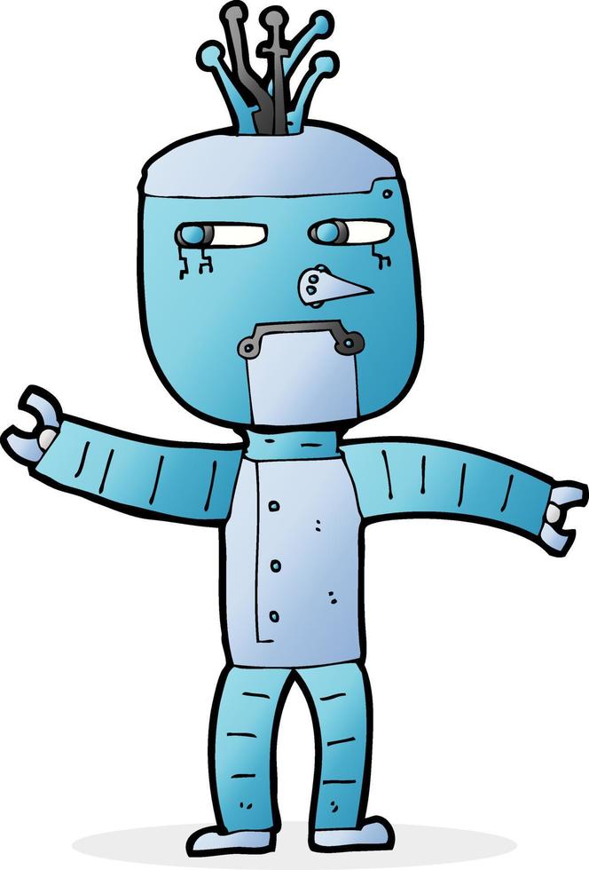 robô de desenho animado de personagem doodle vetor