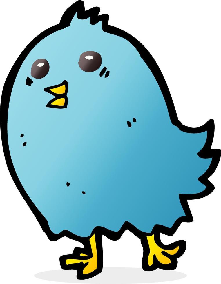 doodle personagem de desenho animado pássaro azul vetor