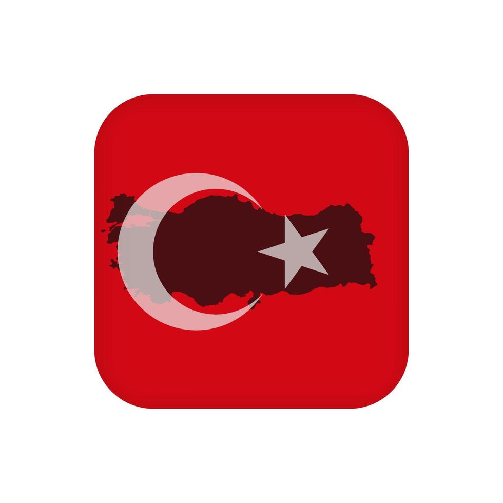 bandeira da turquia, cores oficiais. ilustração vetorial. vetor